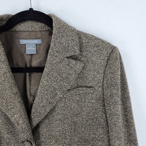 Ann Taylor Brown Tweed Blazer - Picture 2 of 9